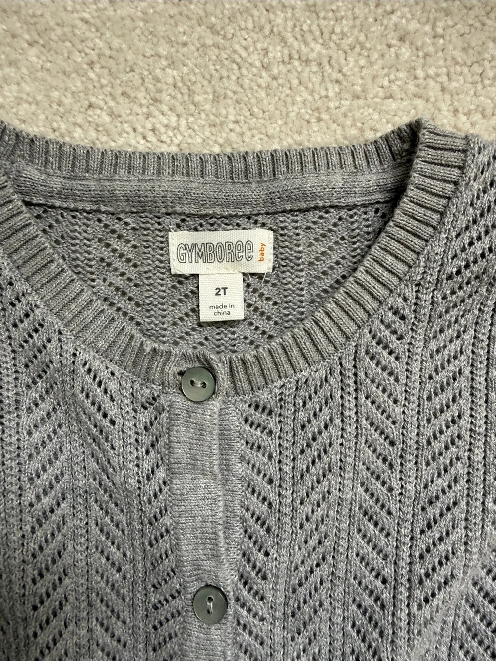 Gymboree Gray Cable Knit Button-Front Cardigan
